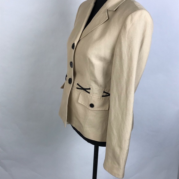 Kasper Woman’s Blazer Sz 6 Safari Khaki Tan - Picture 4 of 8